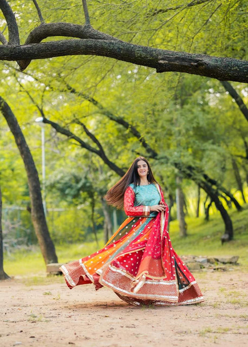 Elegant Yellow & Orange Floral Ethnic Suit with Embroidered Dupatta