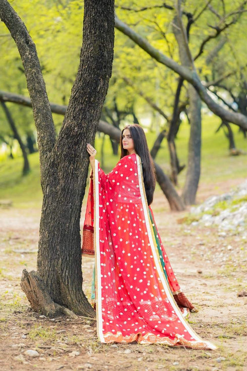 Elegant Yellow & Orange Floral Ethnic Suit with Embroidered Dupatta