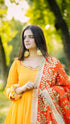 Sunset Glow Maxi with Mirror Embellished Dupatta – Custom Collection