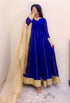Royal Blue Embellished Flared Gown – Custom Collection Made on demand