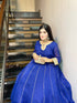 Royal Blue Embellished Flared Gown – Custom Collection Made on demand