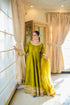 Olive Royal Silk Maxi with Embellished Dupatta – Custom Collection