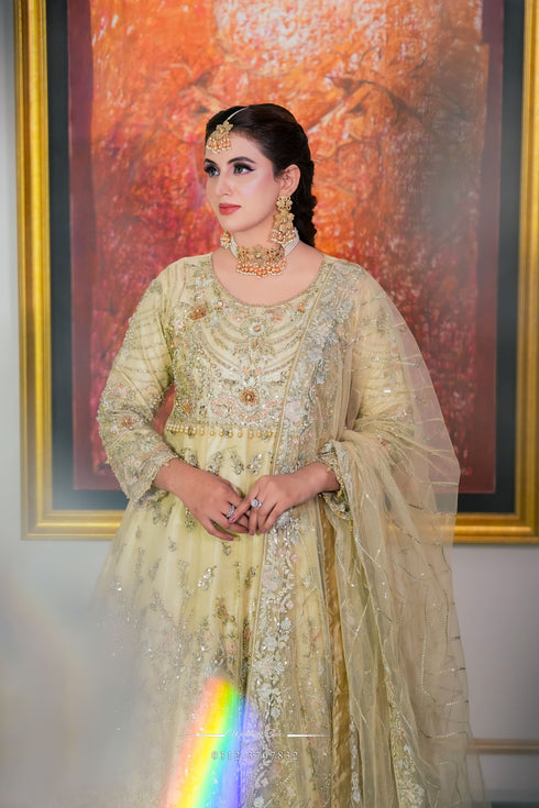 Aimen — Luxury Skin Gold Fully Embellished Long Maxi (3-Piece Premium Formal Wear)