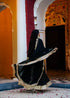 Elegant Black Anarkali Suit with Golden Embroidery Dupatta