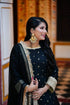Elegant Black Anarkali Suit with Golden Embroidery Dupatta