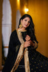 Elegant Black Anarkali Suit with Golden Embroidery Dupatta