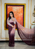 Rosé Twilight Ombre chiffon saree in mauve & plum gradient