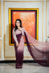 Rosé Twilight Ombre chiffon saree in mauve & plum gradient