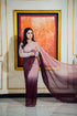 Rosé Twilight Ombre chiffon saree in mauve & plum gradient
