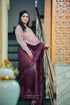 Rosé Twilight Ombre chiffon saree in mauve & plum gradient