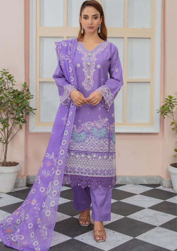 Elegant Purple Embroidered Suit Luxurious & Stylish
