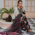 Vanilla & Black Embroidered Lawn Suit with Vibrant Floral Dupatta