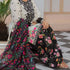 Vanilla & Black Embroidered Lawn Suit with Vibrant Floral Dupatta