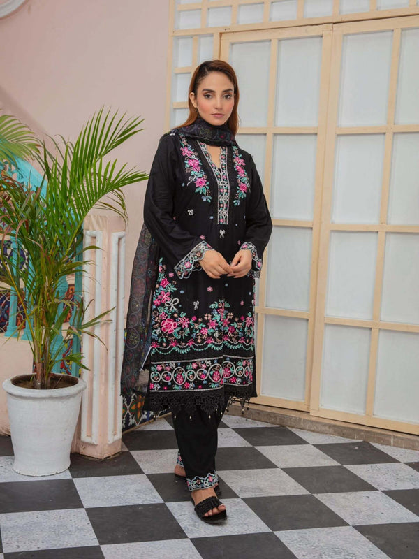 Elegant Black Embroidered Suit – Sophisticated & Timeless