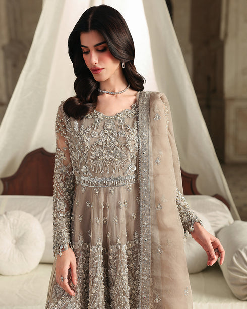 MAYAL-luxury Organza Peplum & Shararah 3-Piece — Heavy Handworked Formal Ensemble