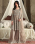 MAYAL-luxury Organza Peplum & Shararah 3-Piece — Heavy Handworked Formal Ensemble