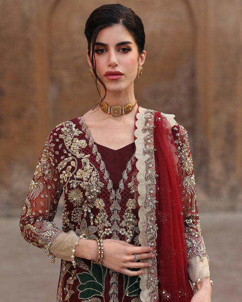 MEHAV-luxury Handworked Front-Open Organza Gown — 3-Piece Premium Formal Set