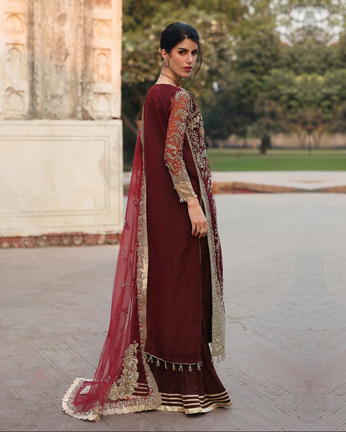 MEHAV-luxury Handworked Front-Open Organza Gown — 3-Piece Premium Formal Set