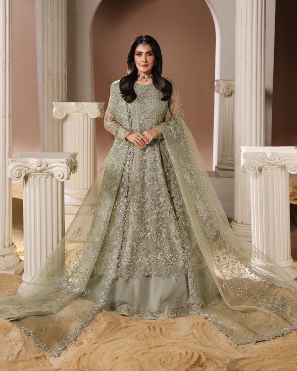 ISVIL-organza Maxi & Viscose Lehenga Set with Sequin, 3D Floral & Handcrafted Embellishments