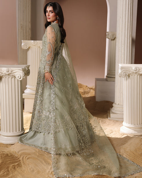 ISVIL-organza Maxi & Viscose Lehenga Set with Sequin, 3D Floral & Handcrafted Embellishments