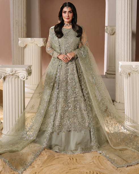 ISVIL-organza Maxi & Viscose Lehenga Set with Sequin, 3D Floral & Handcrafted Embellishments