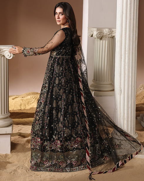 DALIA-net Open Maxi with Sequin, 3D Floral & Digital Print Inner