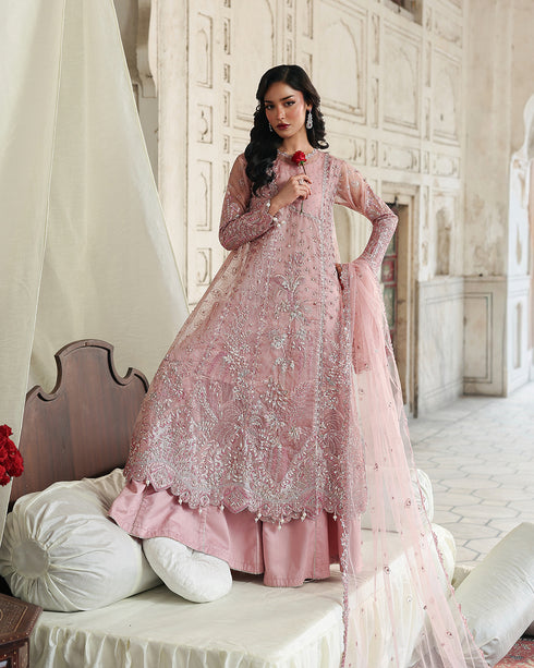 RAHI-elegant Organza Masoori Shirt with Sequin & 3D Embellishments