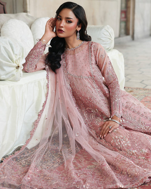 RAHI-elegant Organza Masoori Shirt with Sequin & 3D Embellishments