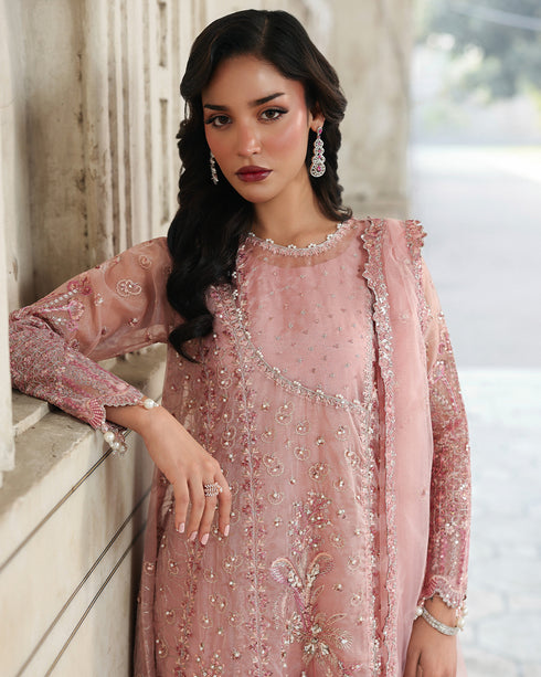 RAHI-elegant Organza Masoori Shirt with Sequin & 3D Embellishments