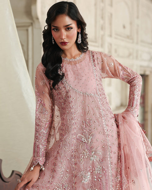 RAHI-elegant Organza Masoori Shirt with Sequin & 3D Embellishments