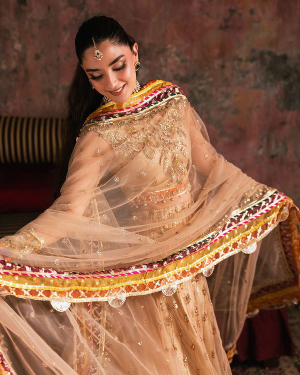 ZAIB Exquisite Organza Maxi & Viscose Set with Jamawar Potli