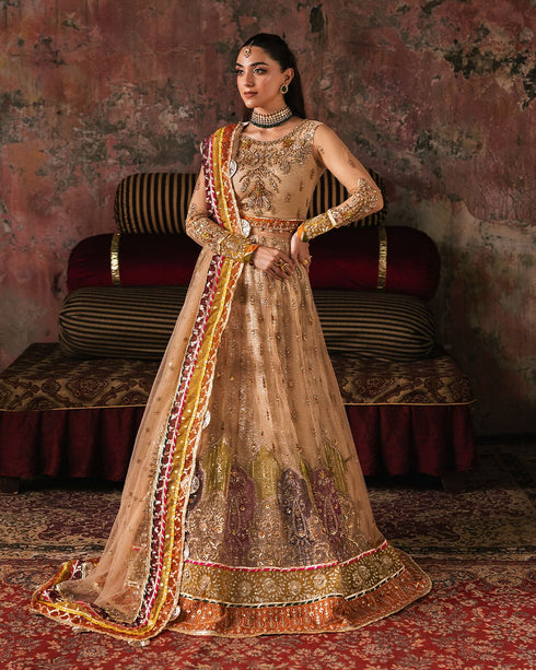 ZAIB Exquisite Organza Maxi & Viscose Set with Jamawar Potli