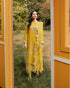 Saffron-Luxury Chikankari Jacquard Shirt with Organza Burnout Dupatta & Cotton Trouser (3-Piece)
