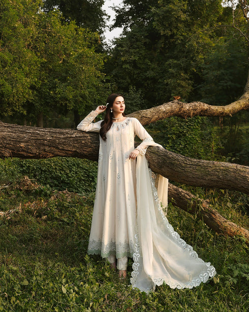 Pearl-Premium Chikankari & Organza Maxi 3-Piece Set