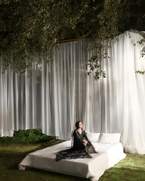 IRIS-Luxurious Chikankari Jacquard 3-Piece Ensemble