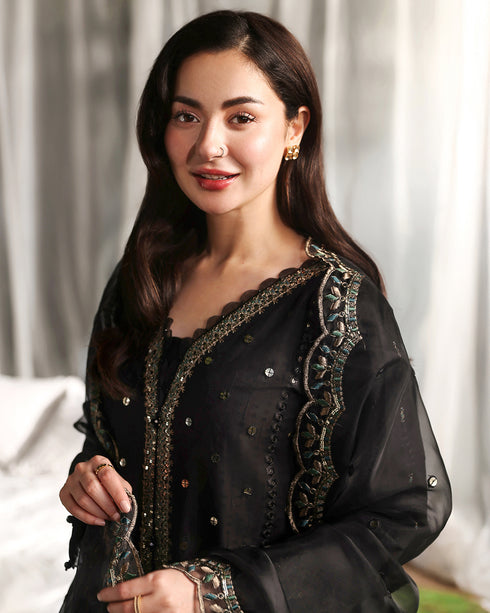 IRIS-Luxurious Chikankari Jacquard 3-Piece Ensemble