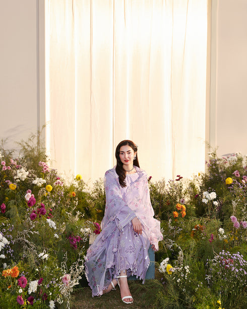 LILY-Exquisite Chikankari & Organza 3-Piece Set